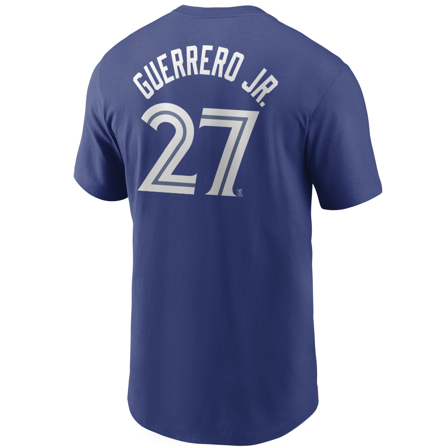 Toronto Blue Jays Vladimir Guerrero Jr. #27 Nike Royal Name and Number T-Shirt - Pro League Sports Collectibles Inc.