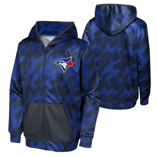 Youth Toronto Blue Jays Full Zip Tape Fleece Hoodie - Pro League Sports Collectibles Inc.