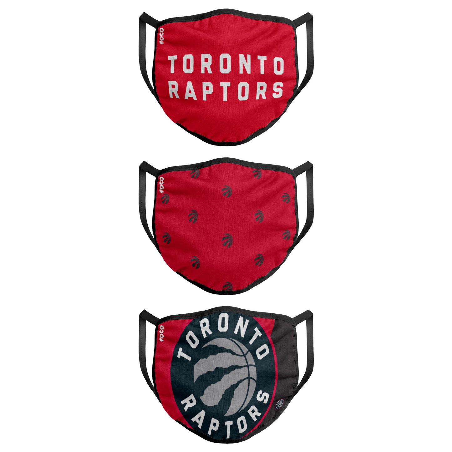 Youth Toronto Raptors FOCO NBA Face Mask Covers 3 Pack - Pro League Sports Collectibles Inc.