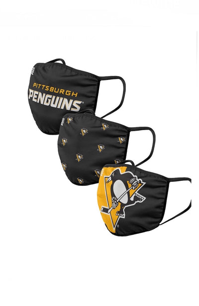 Youth Pittsburgh Penguins FOCO NHL Face Mask Covers 3 Pack - Pro League Sports Collectibles Inc.