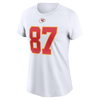 Women’s Kansas City Chiefs Travis Kelce Nike Name & Number T-Shirt - White - Pro League Sports Collectibles Inc.