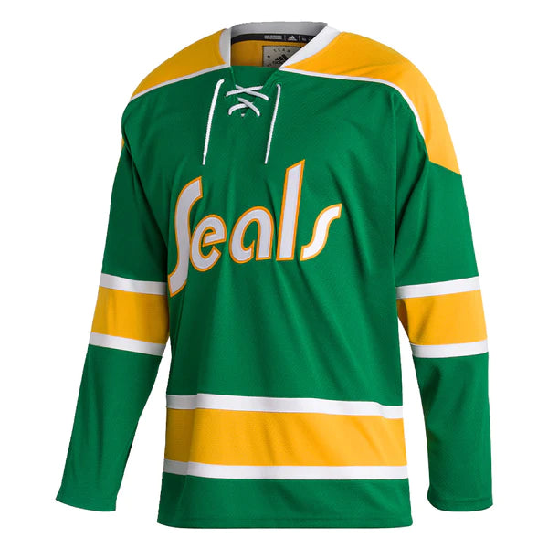 California Golden Seals 1976 Adidas Team Classics Authentic Jersey - Green - Pro League Sports Collectibles Inc.