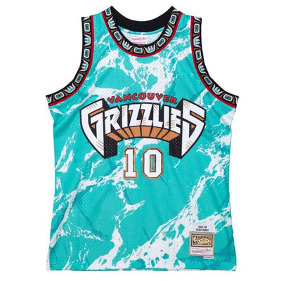 Mike Bibby Vancouver Grizzlies Mitchell & Ness Team Marble 1998-99 Hardwood Classic Teal Swingman Jersey - Pro League Sports Collectibles Inc.