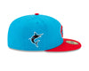 Miami Marlins New Era Blue/Red 2021 City Connect Authentic Collection On-Field 59FIFTY Fitted Hat - Pro League Sports Collectibles Inc.
