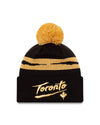 Toronto Raptors New Era Black and Gold City Series 20 Pom Knit Toque - Pro League Sports Collectibles Inc.