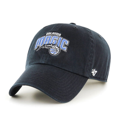 Orlando Magic Black NBA 47 Brand Clean Up Adjustable Buckle Back Hat - Pro League Sports Collectibles Inc.