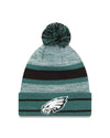 Philadelphia Eagles Primary Logo New Era Green - Cuffed Knit Hat with Pom - Pro League Sports Collectibles Inc.