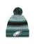 Philadelphia Eagles Primary Logo New Era Green - Cuffed Knit Hat with Pom