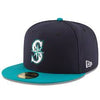 Seattle Mariners New Era Alternate Authentic Collection On Field 59FIFTY Fitted Hat - Navy/Aqua - Pro League Sports Collectibles Inc.