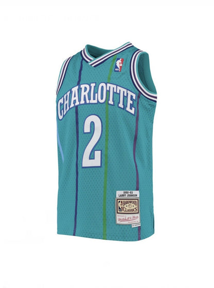 Larry Johnson #2 Charlotte Hornets Mitchell & Ness 1992-93 Hardwood Classic Swingman Jersey - Pro League Sports Collectibles Inc.