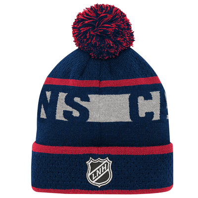 Youth Montreal Canadiens Navy Breakaway Cuffed Knit Hat with Pom - Pro League Sports Collectibles Inc.