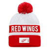 Detroit Red Wings Fanatics Branded Red/White 2022 NHL Draft - Authentic Pro Cuffed Knit Toque with Pom - Pro League Sports Collectibles Inc.