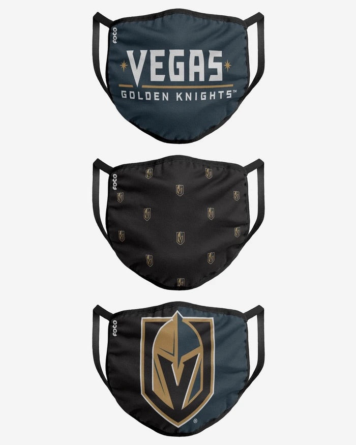 Vegas Golden Knights FOCO NHL Face Mask Covers Adult 3 Pack - Pro League Sports Collectibles Inc.