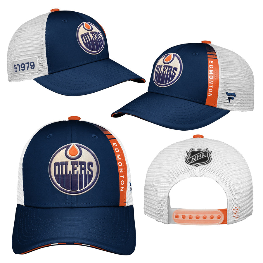 FANATICS Edmonton Oilers Fanatics Authentic Pro Locker Room Cuffed Knit Hat  NHL Hockey