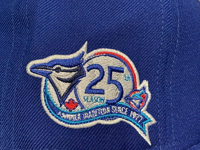 Toronto Blue Jays 25th Season Authentic Cooperstown Collection 59FIFTY Fitted Hat- Blue - Pro League Sports Collectibles Inc.