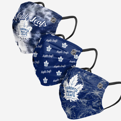 Women's Toronto Maple Leafs Match Day FOCO NHL Face Mask Covers Adult 3 Pack - Pro League Sports Collectibles Inc.