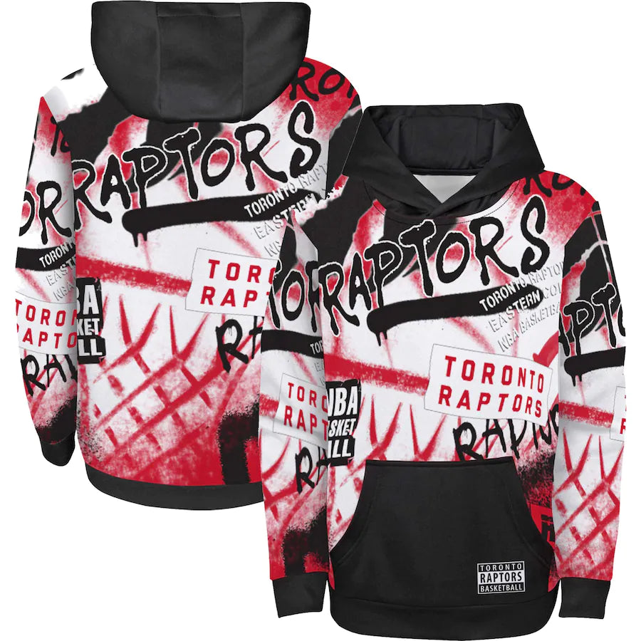 Youth Toronto Raptors Spray Ball Sublimated Pullover Hoodie - Pro League Sports Collectibles Inc.