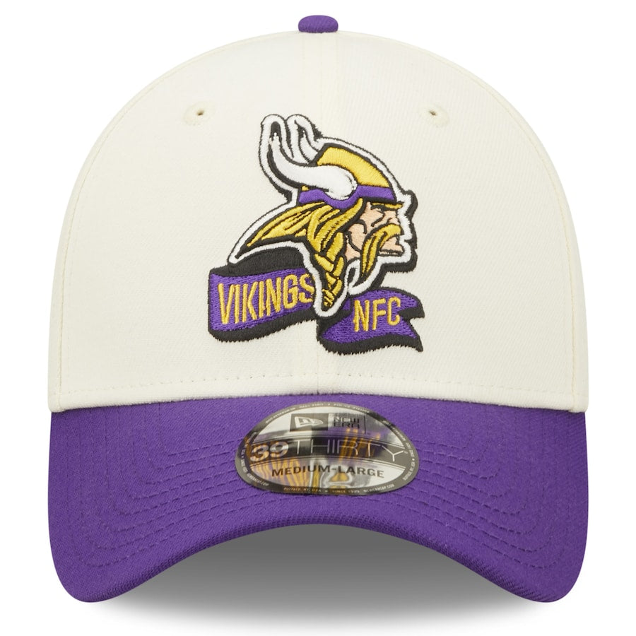 New Era Men's Minnesota Vikings Logo 39Thirty Black Stretch Fit Hat