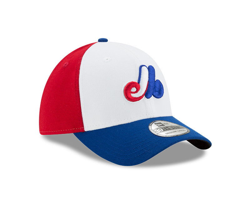 Montreal Expos New Era Cooperstown Collection Team Classic Game White / Royal - 39THIRTY Flex Hat - Pro League Sports Collectibles Inc.