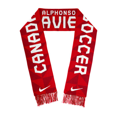 Canada National Soccer Team Alphonso Davies #19 Nike Red Jacquard Local Scarf - Pro League Sports Collectibles Inc.