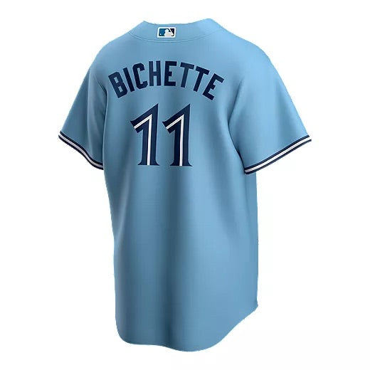 Toronto Blue Jays Bo Bichette #11 SCREENED ON SEWN Nike Powder Blue Horizon Replica Team Jersey - Pro League Sports Collectibles Inc.