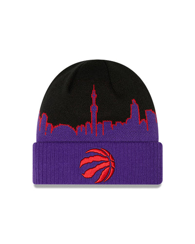 Toronto Raptors New Era Purple/Black 2022 Tip-Off Cuffed Knit Hat - Pro League Sports Collectibles Inc.