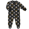 Infant Pittsburgh Steelers Raglan Zip-Up Black Coverall Sleeper - Pro League Sports Collectibles Inc.