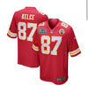 Travis Kelce Kansas City Chiefs Red Nike SBLIV Patch Game Jersey - Pro League Sports Collectibles Inc.