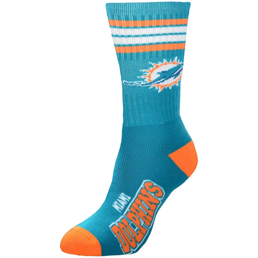 Miami Dolphins - 4 Stripe Deuce Socks - Pro League Sports Collectibles Inc.