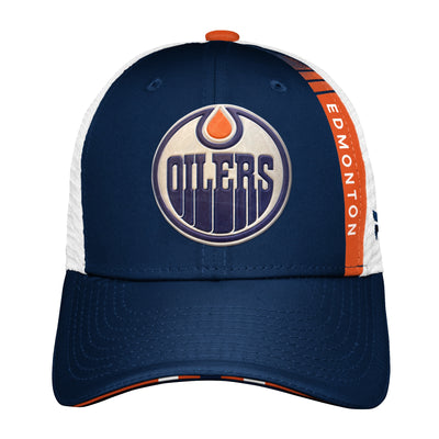 Youth Edmonton Oilers Fanatics Branded 2022 NHL Draft Authentic Pro On Stage Trucker Adjustable Hat - Pro League Sports Collectibles Inc.