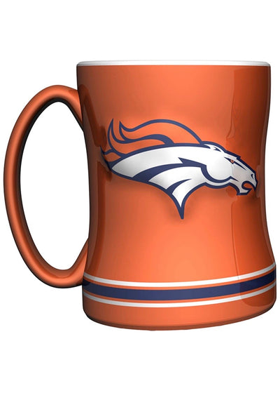 NFL Denver Broncos 14oz. Orange Sculpted Relief Mug - Pro League Sports Collectibles Inc.