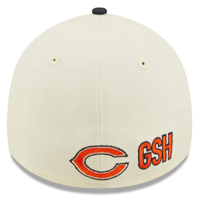 Chicago Bears 2022 Sideline New Era Cream/Navy "C" Logo - 39THIRTY 2-Tone Flex Hat - Pro League Sports Collectibles Inc.