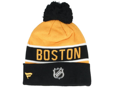 Boston Bruins Fanatics Branded Black/Yellow 2022 NHL Draft - Authentic Pro Cuffed Knit Toque with Pom - Pro League Sports Collectibles Inc.