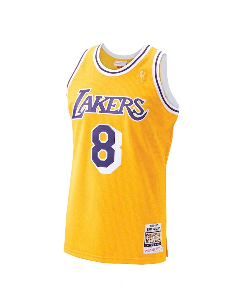 Kobe Bryant Gold Los Angeles Lakers 1996-97 Hardwood Classics Mitchell & Ness- Authentic Jersey - Pro League Sports Collectibles Inc.