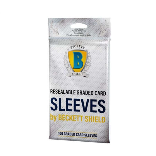 BECKETT SHIELD: RESEALABLE GRADED CARD SOFT SLEEVES (100ct) - Pro League Sports Collectibles Inc.