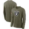 Las Vegas Raiders Nike 2022 Salute To Service - Team Logo Long Sleeve T-Shirt - Olive - Pro League Sports Collectibles Inc.