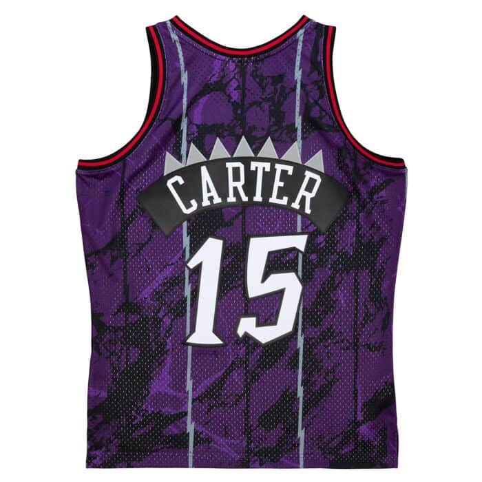 Vince Carter Toronto Raptors 1998-99 Team Marble Black Purple Mitchell & Ness Swingman Jersey - Pro League Sports Collectibles Inc.