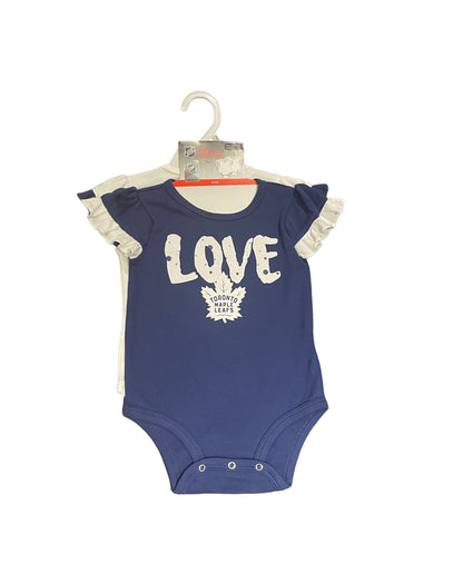 Infant Toronto Maple Leafs Star Creeper Onesie 2 Pack Set - Pro League Sports Collectibles Inc.