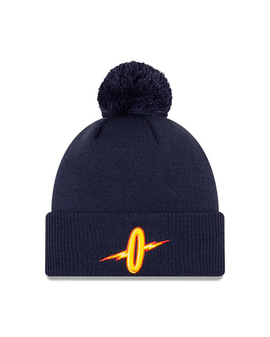 Oakland Warriors Alternate Navy New Era City Series 20 Pom Knit Toque - Pro League Sports Collectibles Inc.