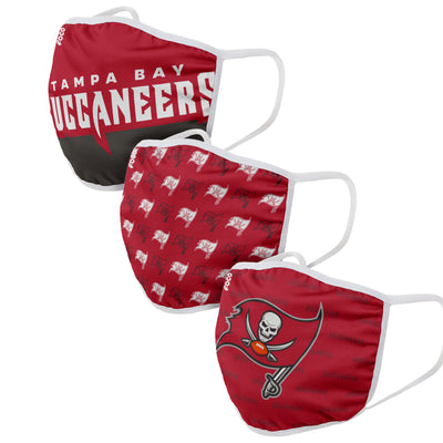 Tampa Bay Buccaneers Game Time FOCO NFL Face Mask Covers Adult 3 Pack - Pro League Sports Collectibles Inc.