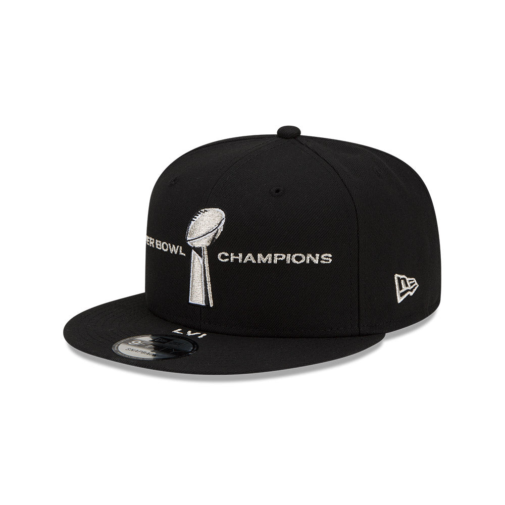New Era Men's Black Los Angeles Rams Super Bowl LVI Champions Parade 9FORTY Snapback Adjustable Hat - Black