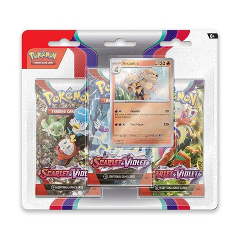 Pokémon TCG: Scarlet & Violet Three-Booster Blister - Arcanine - Pro League Sports Collectibles Inc.