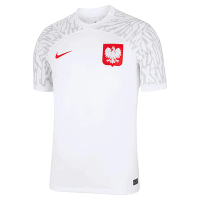 Youth Poland National Team World Cup Nike 2022-23  White Home Replica Stadium Jersey - Pro League Sports Collectibles Inc.