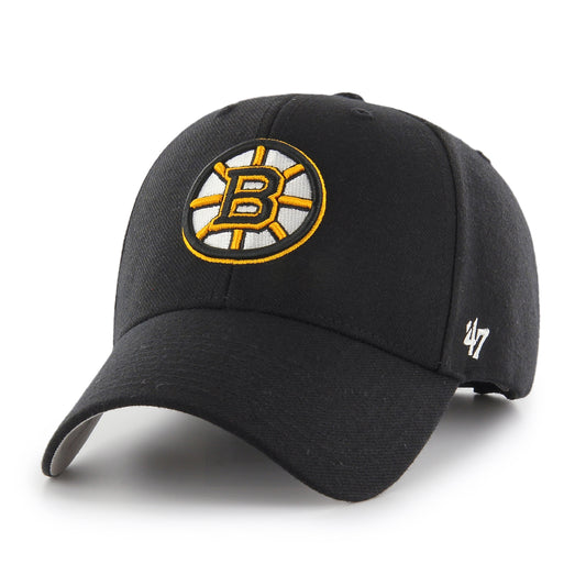 Boston Bruins Black 47 Brand MVP Basic Adjustable Hat - Pro League Sports Collectibles Inc.