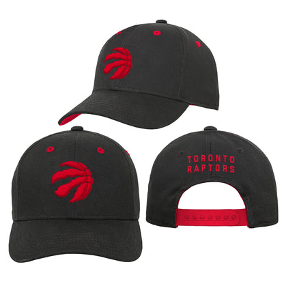 Youth Toronto Raptors Blk/Red Precurve Hat - Pro League Sports Collectibles Inc.