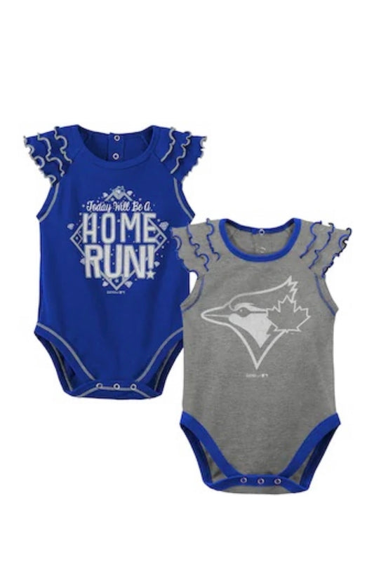 Infant Toronto Blue Jays Girls Home Run Onesie 2 Pack Set - Pro League Sports Collectibles Inc.