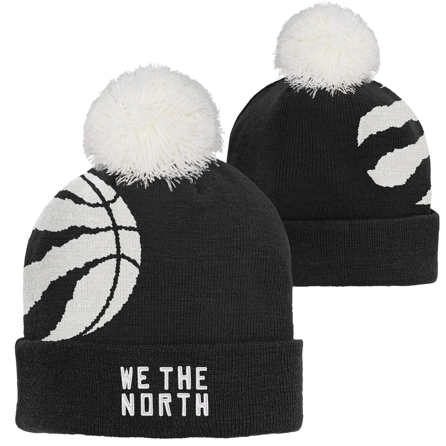Toronto Raptors New Era 2022/23 City Edition Official Cuffed Pom Knit Hat -  Black