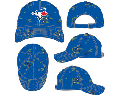 Youth Toronto Blue Jays Floral Bloom Royal 9Twenty Adjustable New Era Hat - Pro League Sports Collectibles Inc.