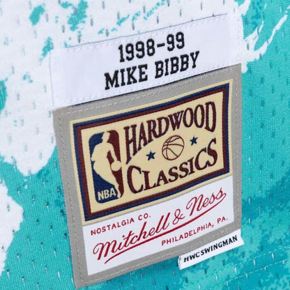 Mike Bibby Vancouver Grizzlies Mitchell & Ness Team Marble 1998-99 Hardwood Classic Teal Swingman Jersey - Pro League Sports Collectibles Inc.