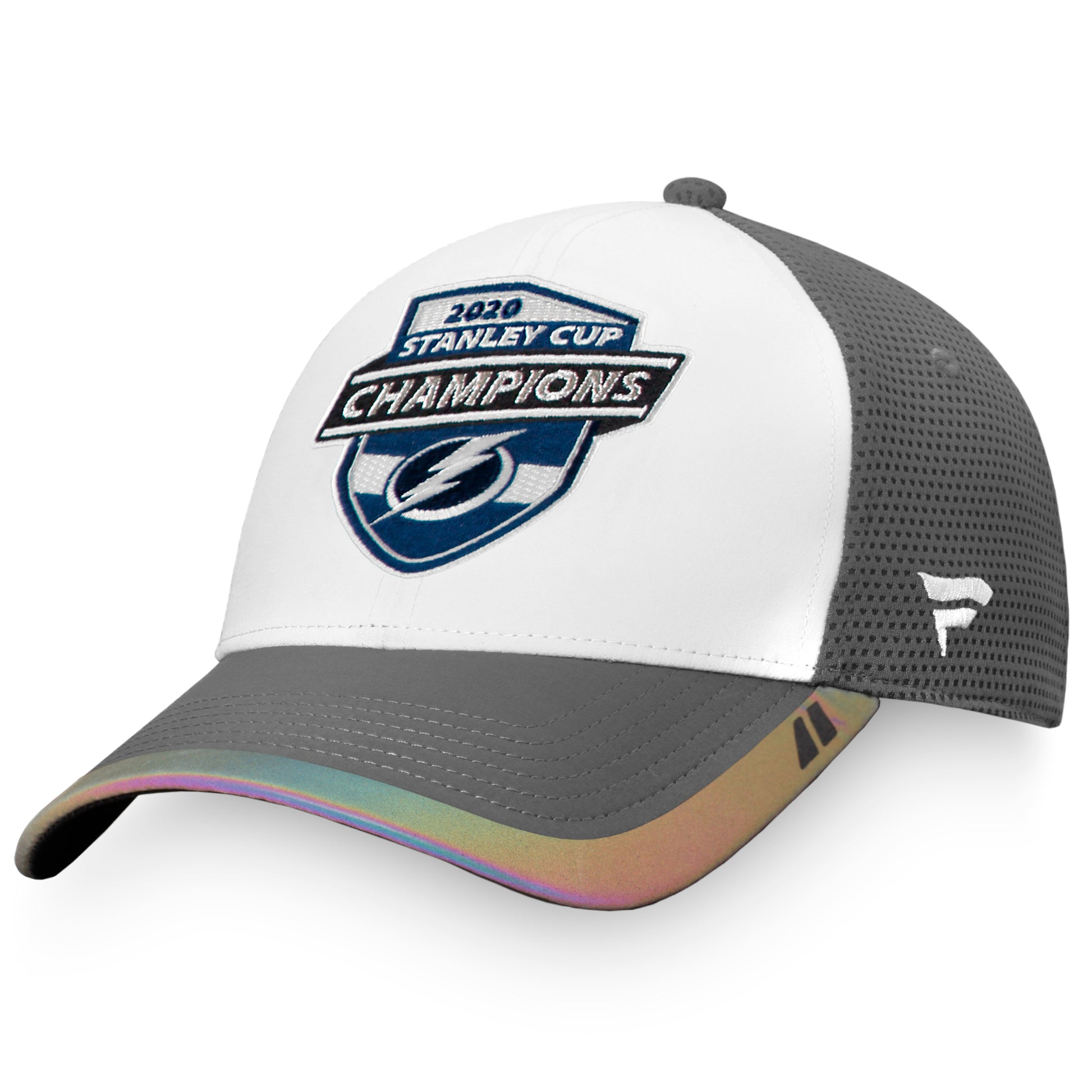 Tampa Bay Lightning Fanatics Branded White/Gray 2020 Stanley Cup Champions - Locker Room Adjustable Hat - Pro League Sports Collectibles Inc.